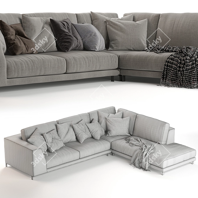 Elegant Artis Sofa: Italian Craftsmanship 3D model image 3