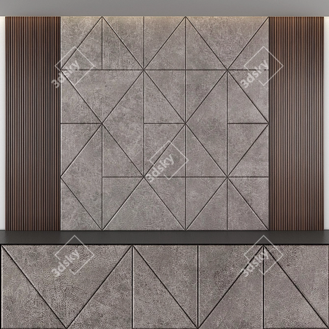 Abstract Stone Mural: Modern Décor 3D model image 1