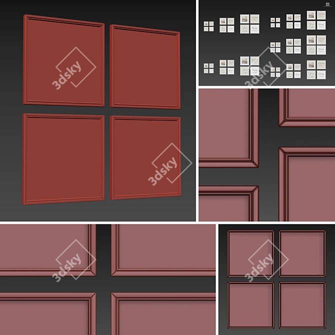 Variety Frames Set-122: 4 Frames, 5 Colors 3D model image 3