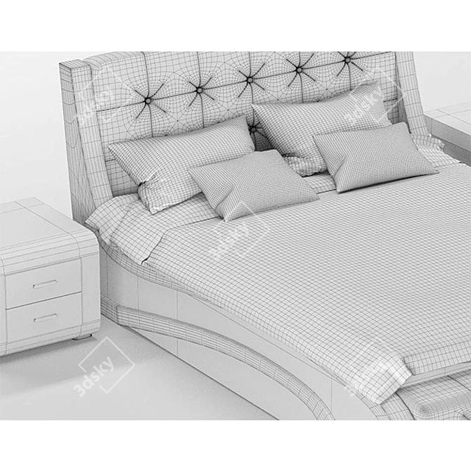 Stylish Ormatek Leonardo Bed 3D model image 3