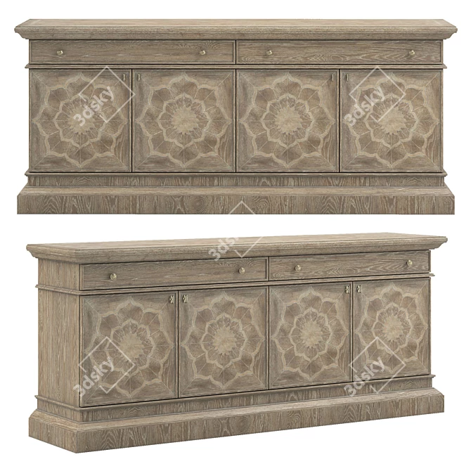 Elegant Dahlia Console 3D model image 1