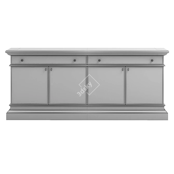 Elegant Dahlia Console 3D model image 2