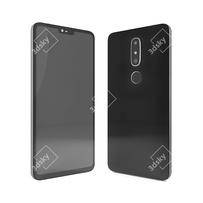 Sleek 5.8" Texture Phone 3D model image 2