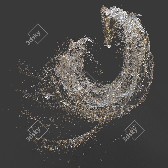 Title: Helix Liquid Splash 3D model image 2