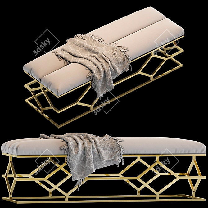 Elegant Bench Trellis - Timeless Outdoor Seating 3D model image 1