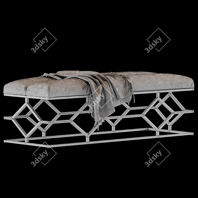 Elegant Bench Trellis - Timeless Outdoor Seating 3D model image 3