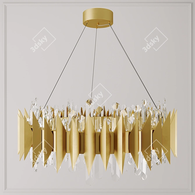 Elegant Postmodern Hanging Chandelier 3D model image 1