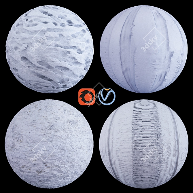 Arctic Frost Snow Material Kit 3D model image 1