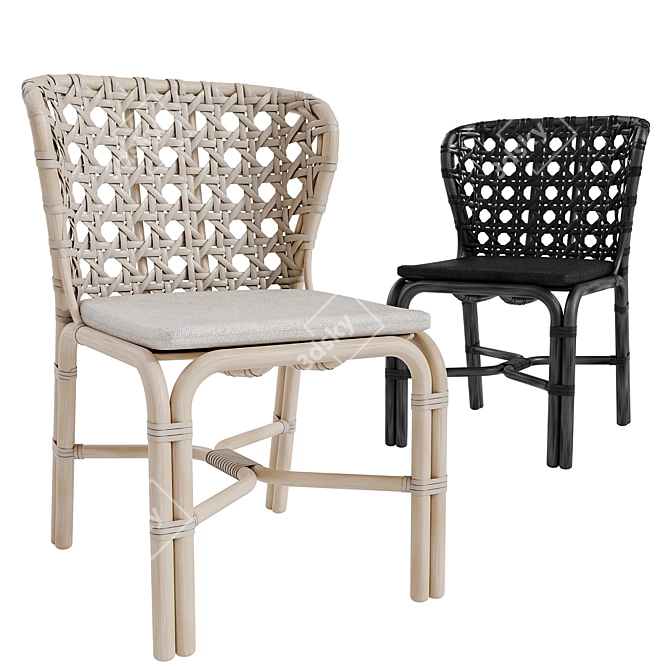 Nicole Hollis McGuire Exalt Side Chair- Beige & Black Variants, Elegant & Modern Design 3D model image 1