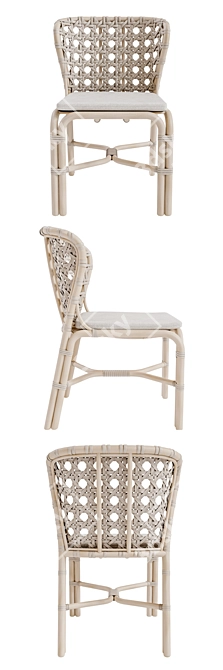 Nicole Hollis McGuire Exalt Side Chair- Beige & Black Variants, Elegant & Modern Design 3D model image 2