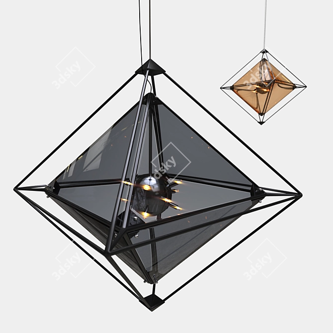 Geometric Glass Wall Lights 3D model image 1