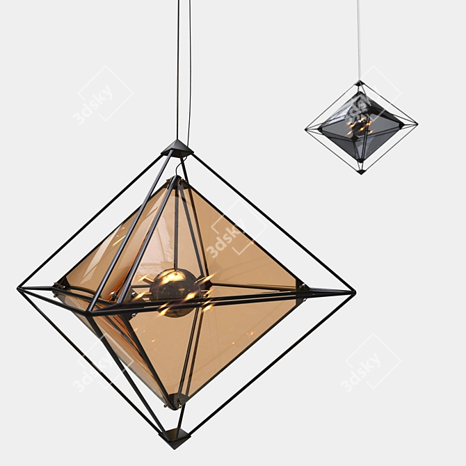 Geometric Glass Wall Lights 3D model image 2