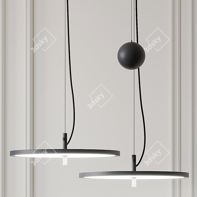 Blancowhite Pendant: Sleek Modern Lighting 3D model image 1