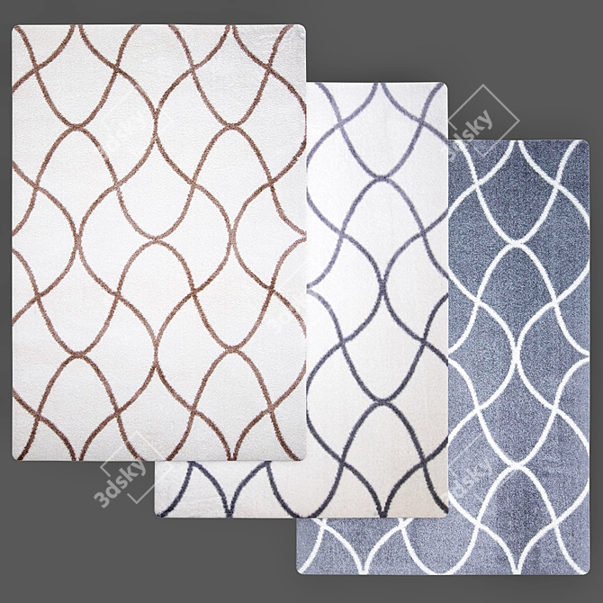 Soft Eclectic Area Rug 3D model image 2