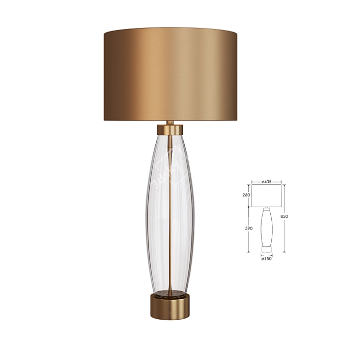 Elegant Heathfield & Co Table Lamp 3D model image 1