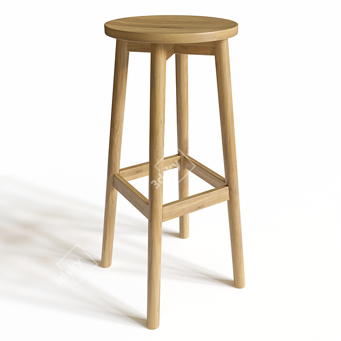 Sleek Modern Bar Stool 3D model image 1