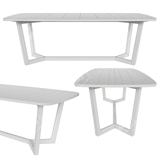 Concorde Wood Table - Organic Elegance 3D model image 3