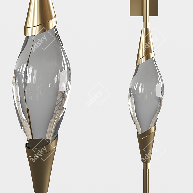 Elegant Sylvia Wall Sconce 3D model image 2