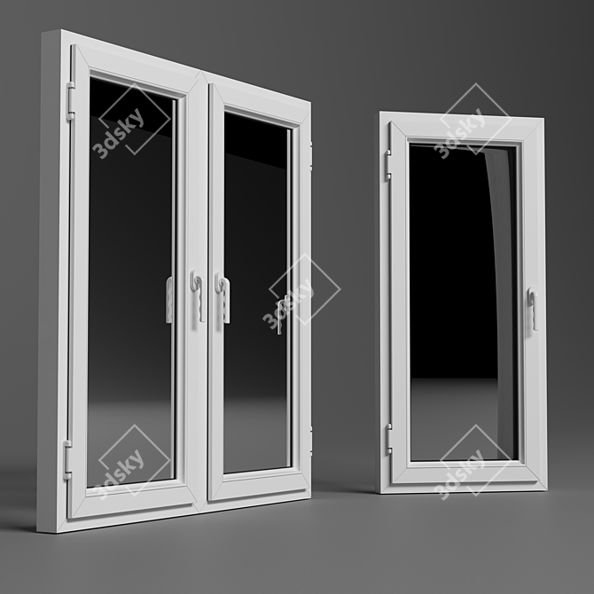 Elegant Windows Ensemble by Birdal 3D model image 3