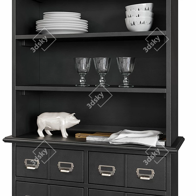 Modern Grey Dantin Sideboard 3D model image 2