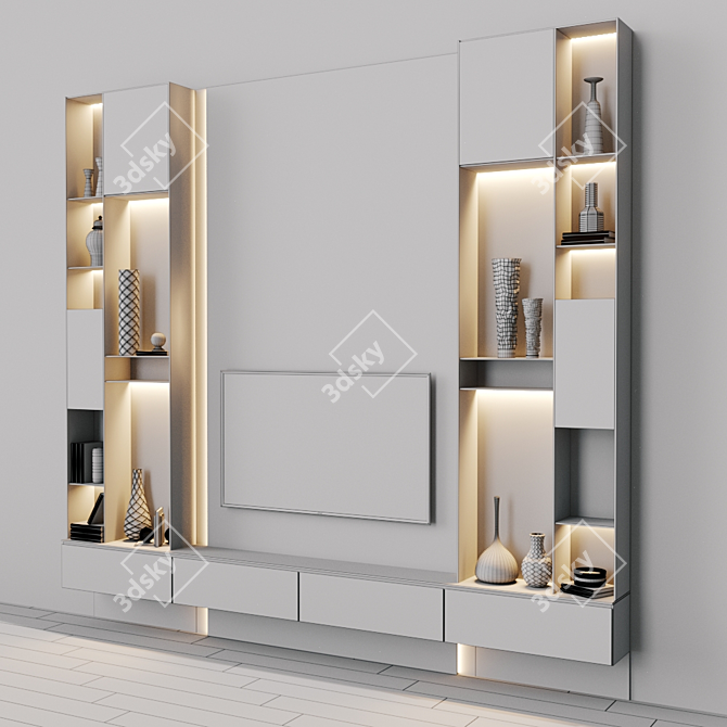 Modern TV Set 108: Stunning Design 3D model image 3