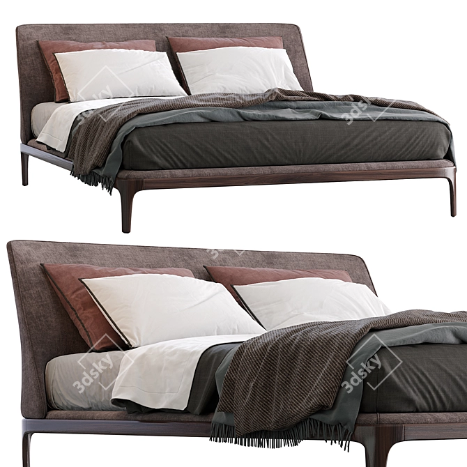 Contemporary Poliform Bed Kelly 3D model image 1