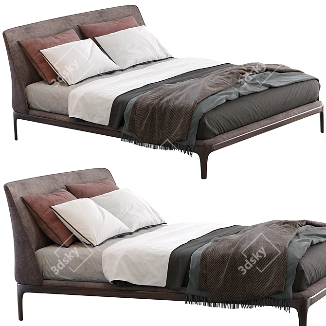 Contemporary Poliform Bed Kelly 3D model image 2