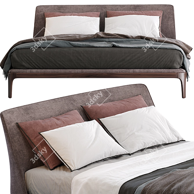 Contemporary Poliform Bed Kelly 3D model image 3