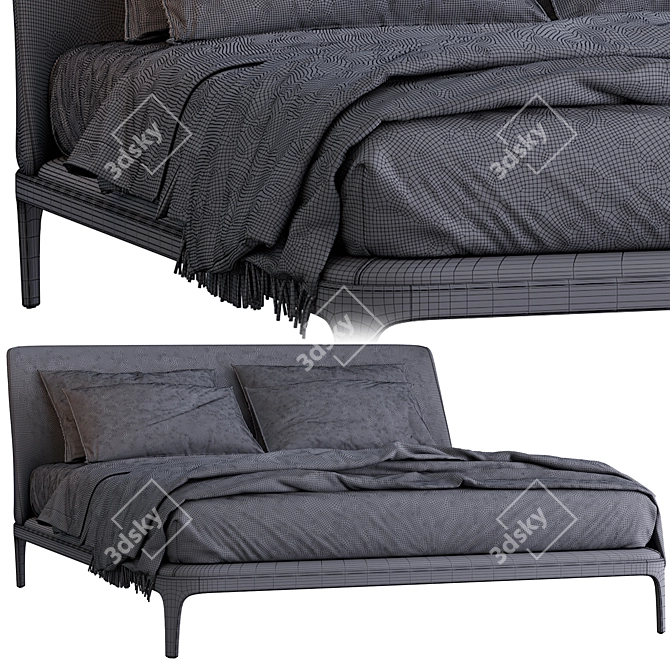 Contemporary Poliform Bed Kelly 3D model image 5