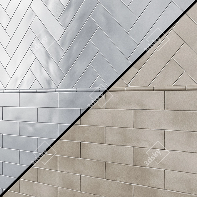 ADEX EARTH: Matte Crackle Ceramic Wall Tiles 3D model image 1