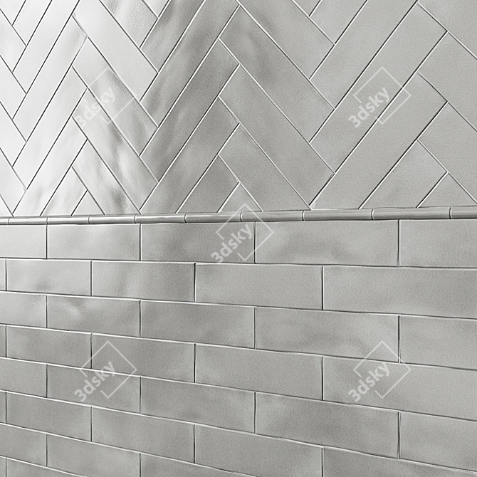 ADEX EARTH: Matte Crackle Ceramic Wall Tiles 3D model image 2