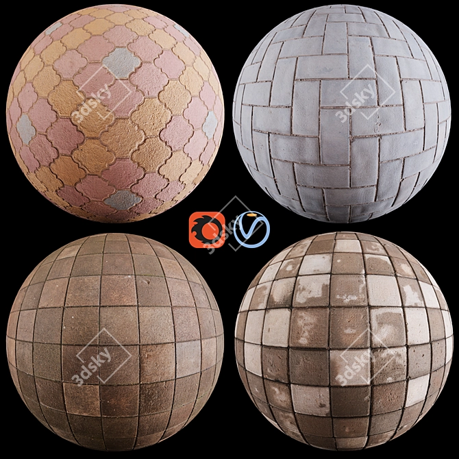 Durable Paving Stone with PBR Texture 3D model image 1