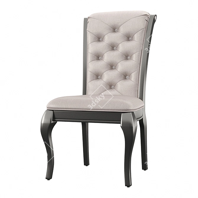 Elegant Routh Upholstered Dining Chair 3D model image 1