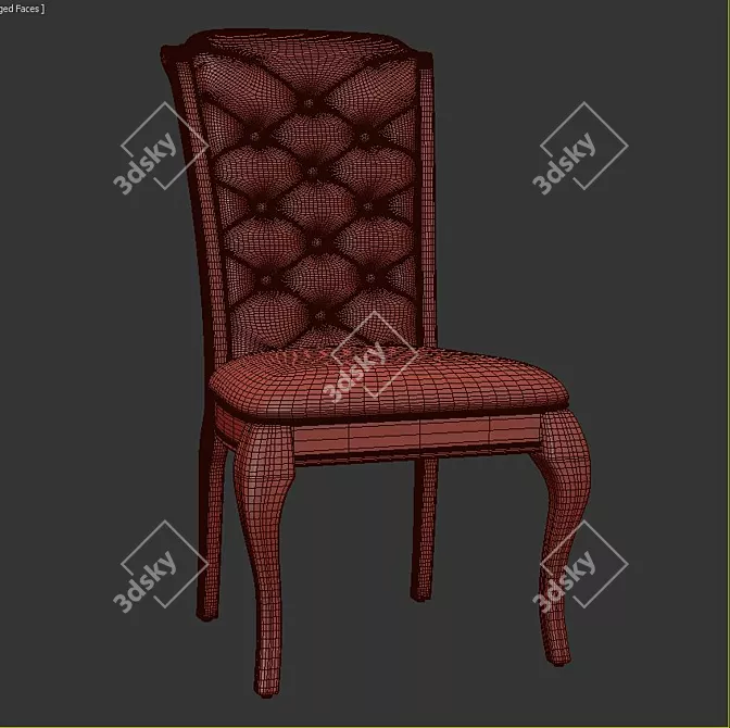 Elegant Routh Upholstered Dining Chair 3D model image 3