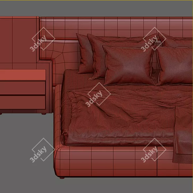 Glen Longhi Bed: Sleek Italian Design 3D model image 3