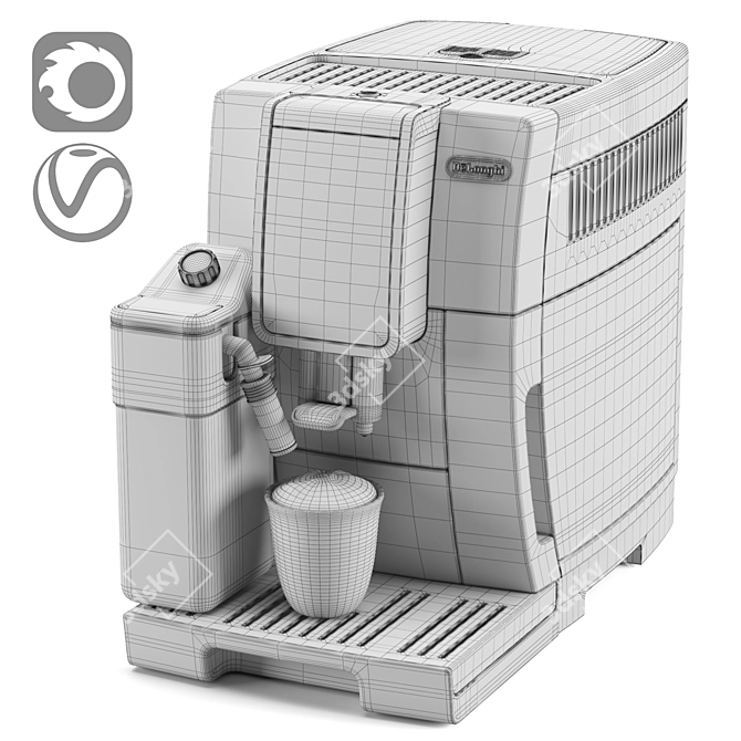 Delonghi Dinamica Plus: Premium Automatic Coffee Machine 3D model image 11
