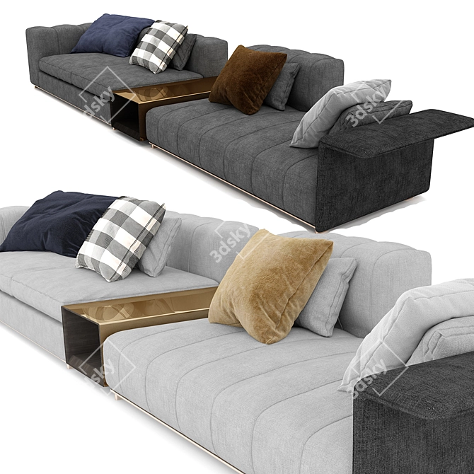 Contemporary Freeman Sofa by Minotti 3D model image 2