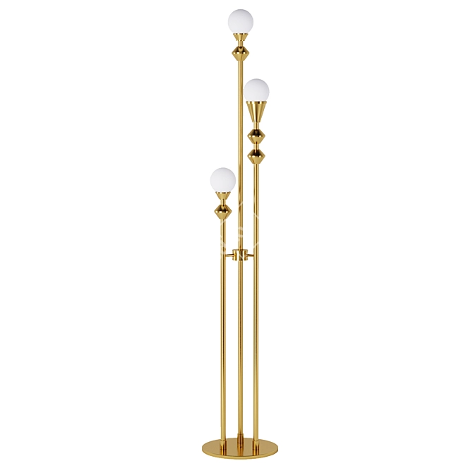 Elegant Dome Floor Lamp 3D model image 3