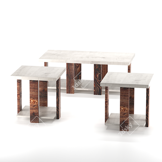 Title: Modern Minimalist Accent Tables 3D model image 2