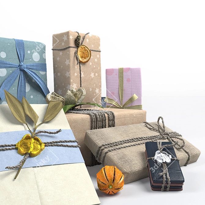 Joyful Celebrations: Alluring Gifts & Scenic Scanned Dry Fruits 3D model image 2