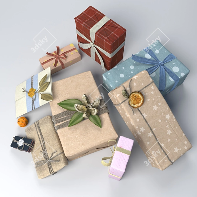 Joyful Celebrations: Alluring Gifts & Scenic Scanned Dry Fruits 3D model image 3