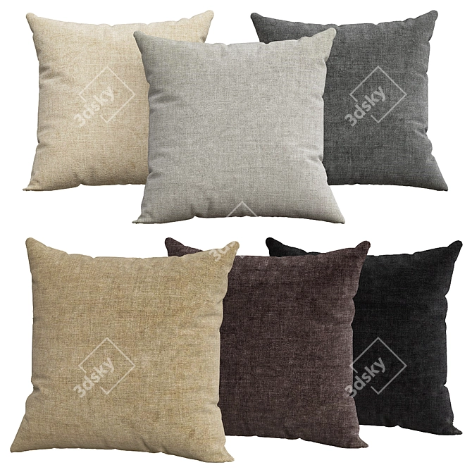 Cozy Comfort Pillows 3D model image 1