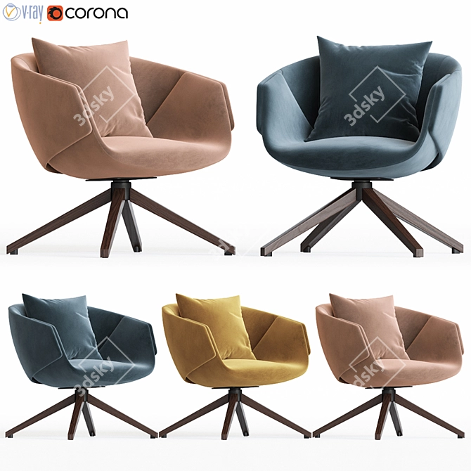 SP01 Anita Armchair: Modern Elegance for Your Space 3D model image 1