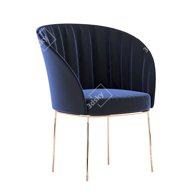 Elegant Velvet Chair 3D model image 1