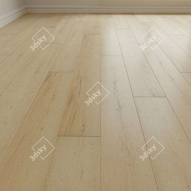 Natural Wood Laminate Parquet 3D model image 3