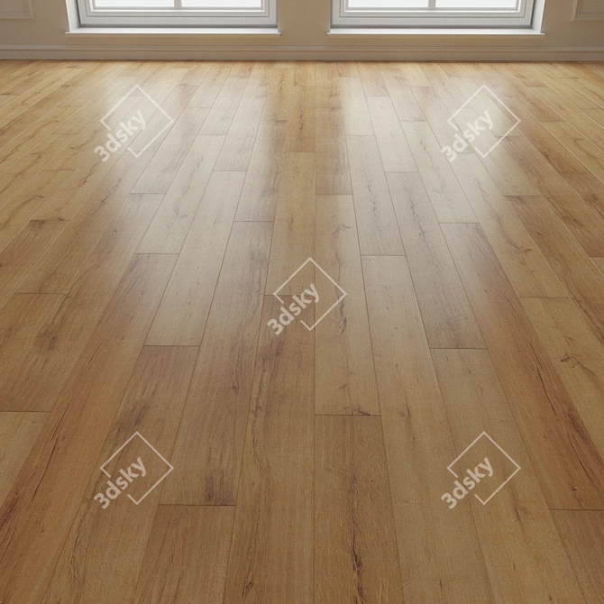 Natural Wood Parquet Flooring 3D model image 1