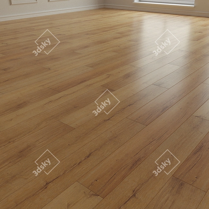 Natural Wood Parquet Flooring 3D model image 2