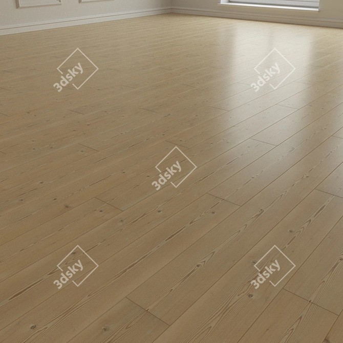 Natural Wood Laminate Parquet 3D model image 2