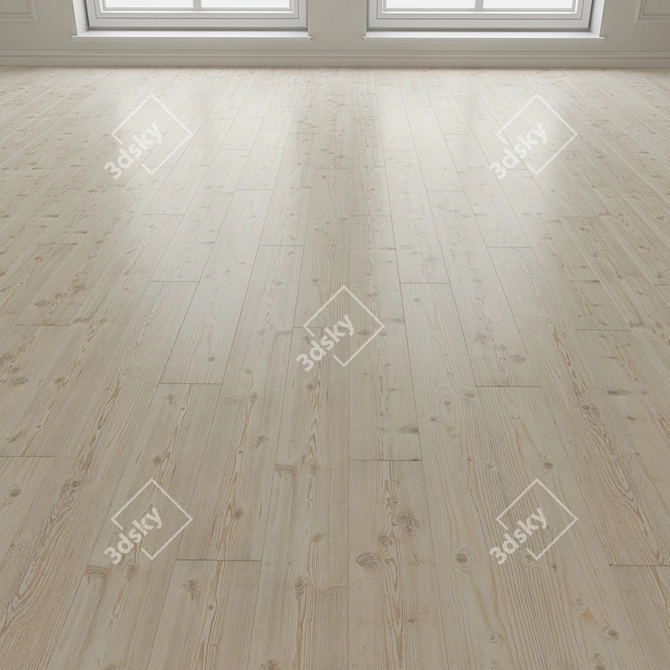 Natural Wood Parquet Flooring 3D model image 1