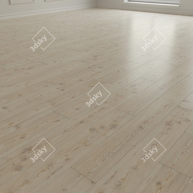 Natural Wood Parquet Flooring 3D model image 2